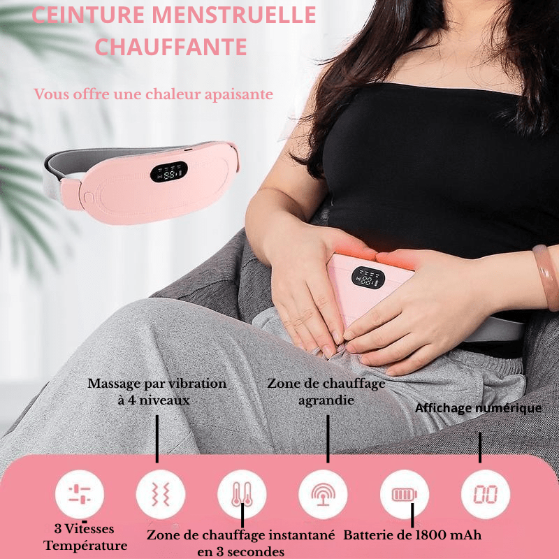 Ceinture Menstruelle Chauffante - Soulagement Douleurs Règles | Dermalumi - Dermalumi